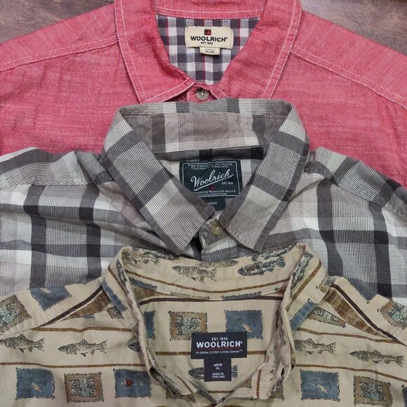 Woolrich *BUNDLE OF 3* Short Sleeve Button Down Men's SIZE XL - Picture 1 of 5